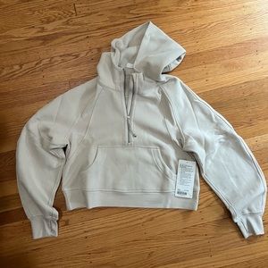 NWT Lululemon scuba oversized half-zip hoodie natural ivory